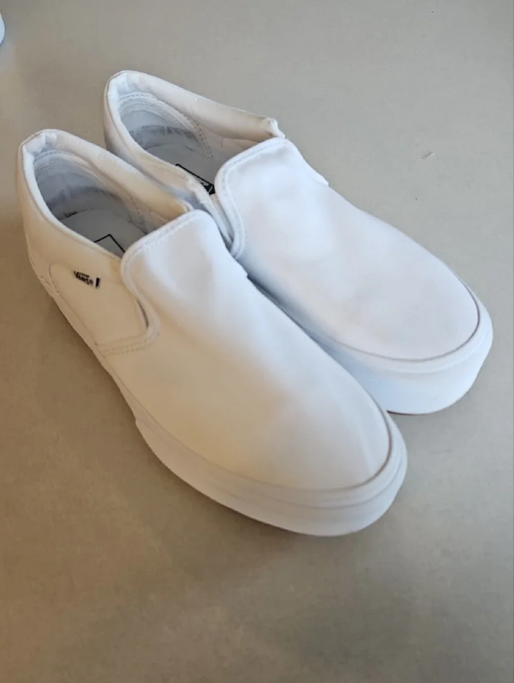 Vans White Slip-On Platform Loafers